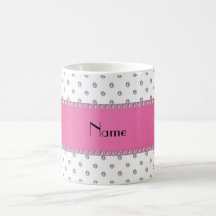 Raya rosada personalizada de los diamantes blancos tazas de café