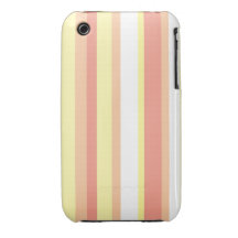 Rayas amarillas y blancas rosadas Case-Mate iPhone 3 protector