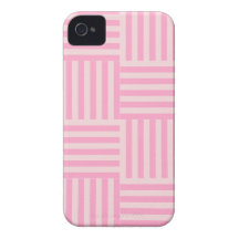 Rayas amplias de V&H - palidezca - rosa y rosa del iPhone 4 Case-Mate Protectores