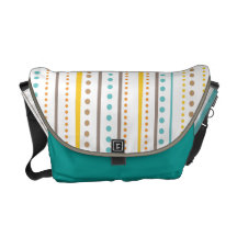 Rayas anaranjadas de Dots& del oro retro del trull Bolsa De Mensajería