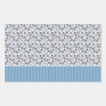 Rayas azules claras con los círculos rectangular pegatina