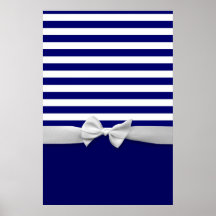 Rayas azules náuticas y gráfico blanco del arco de posters