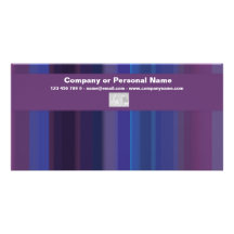 Rayas azules púrpuras de moda - personalizable tarjetas fotográficas 