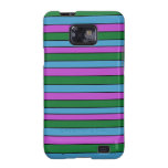 Rayas azules púrpuras verdes galaxy s2 fundas