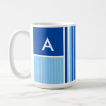 Rayas azules y blancas; Rayado Taza De Café