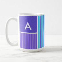 Rayas azules y púrpuras tazas de café