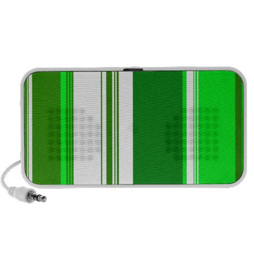 Rayas blancas verdes retras mini altavoces