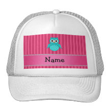 Rayas conocidas personalizadas del rosa del búho d gorros  