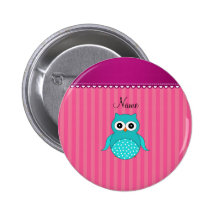 Rayas conocidas personalizadas del rosa del búho d pins
