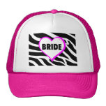 Rayas de la cebra de la novia gorros bordados