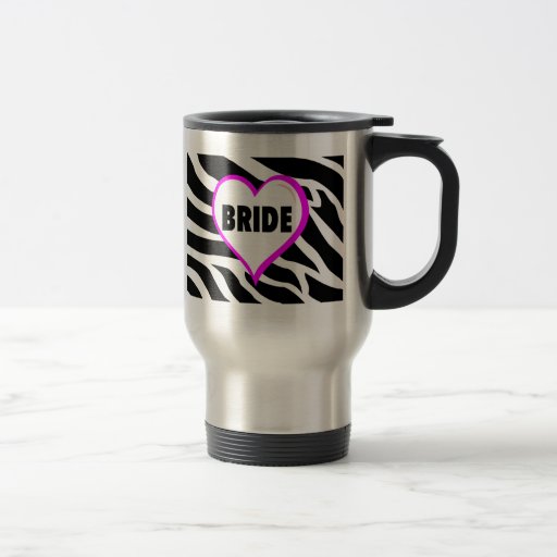 Rayas de la cebra de la novia tazas de café