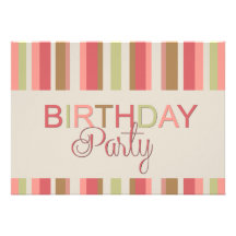 Rayas de la invitación de la fiesta de cumpleaños
