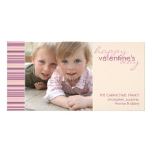 Rayas de la tarjeta del día de San Valentín:: El d Tarjetas Fotograficas Personalizadas