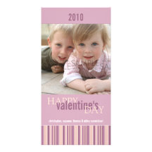 Rayas de la tarjeta del día de San Valentín:: El d Tarjeta Fotográfica