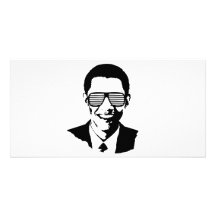 Rayas de las gafas de sol de Barack Obama Tarjeta Fotográfica Personalizada