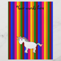 Rayas del arco iris del unicornio tarjeta publicitaria