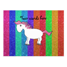 Rayas del brillo del arco iris del caballo tarjeta postal