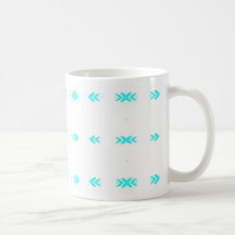 Rayas del corazón de la aguamarina taza