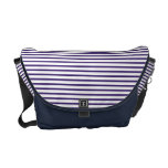 Rayas del marinero - azules marinos y blanco bolsa de mensajeria 