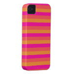 rayas del rosa del amarillo anaranjado Case-Mate iPhone 4 carcasas