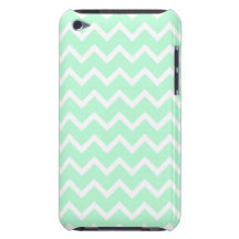 Rayas del zigzag de la verde menta iPod Case-Mate coberturas