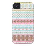 Rayas florales abstractas magníficas iPhone 4 Case-Mate protectores