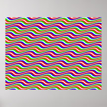 Rayas horizontales multicoloras del seno del arte  poster
