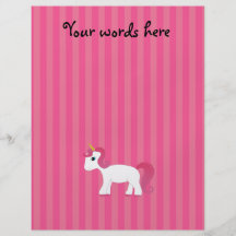 Rayas lindas del rosa del unicornio tarjetas publicitarias