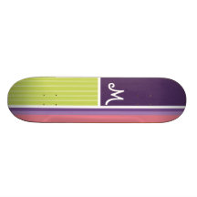 Rayas lindas; Púrpura y verde Monopatin Personalizado