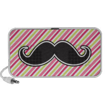 Rayas negras de la verde lima del rosa del bigote  mini altavoces