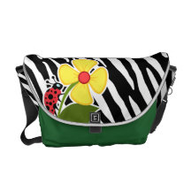 Rayas negras y blancas de la cebra; Mariquitas Bolsas De Mensajeria