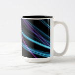 Rayas pálidas púrpuras y azules tazas