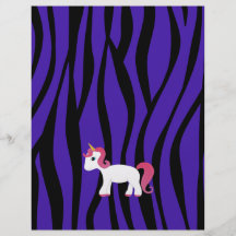 Rayas púrpuras de la cebra del unicornio tarjetas publicitarias