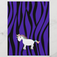 Rayas púrpuras de la cebra del unicornio tarjetón