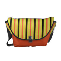 Rayas retras de la cal y del mandarín bolsas messenger
