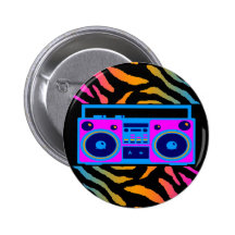 RAYAS RETRAS del TIGRE del TIGRE 80s BOOMBOX de CO Pins