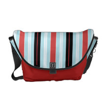 Rayas rojas y azules retras bolsa messenger