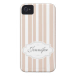 Rayas rosadas adorables con el caso conocido del i Case-Mate iPhone 4 carcasas