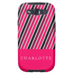 Rayas rosadas de encargo samsung galaxy SIII funda
