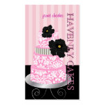 Rayas rosadas de PixDezines+torta/pâtisserie del d Tarjeta De Visita