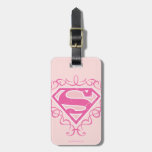 Rayas rosadas de Supergirl Etiquetas Para Maletas