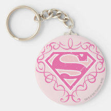 Rayas rosadas de Supergirl Llavero