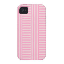 Rayas simples de V&H - palidezca - rosa y rosa del iPhone 4 Fundas