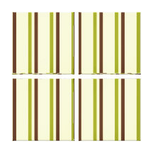 Rayas verdes modernas y de moda de Brown y de la n Impresiones De Lienzo