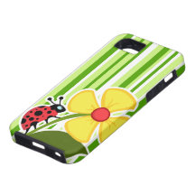 Rayas verdes; Rayado; Mariquita iPhone 5 Case-Mate Fundas