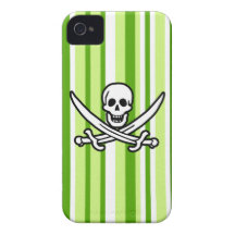 Rayas verdes; Rogelio alegre rayado; Pirata iPhone 4 Protector