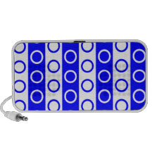 Rayas y lunares azules y blancos iPod altavoz