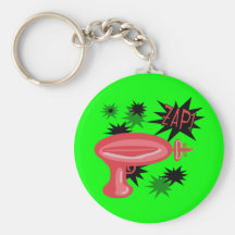Raygun retro rojo llaveros personalizados