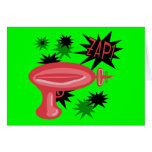Raygun retro rojo tarjetón