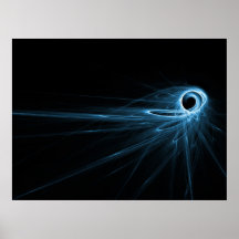 rayo azul del espacio estallado hacia fuera posters